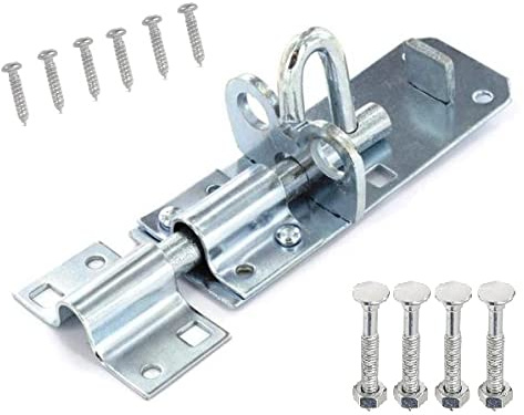 TERF® Heavy Duty Brenton Bolt Zinc 150mm (6 inch) Strong Silver Padlock bolt For Use with Gates Sheds Garage Doors Lock and Out House Doors Zinc - 150mm