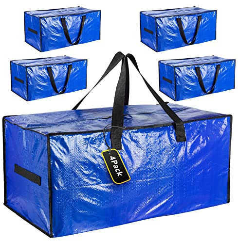 Confezione da 4 scatole da 100 l extra large con coperchio, resistenti e impermeabili, per riporre oggetti, per casa, sotto il letto, giardino, sacchetti per piumone, vestiti