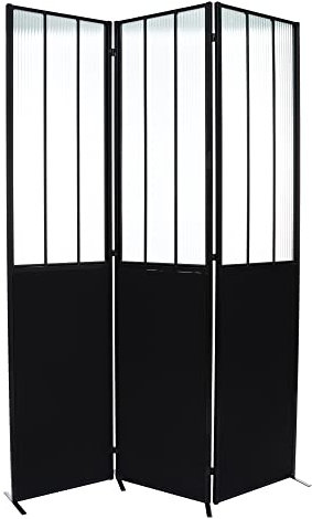 Atmosphera - Paravent Atelier - métal et Verre trempé H170 cm