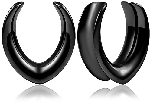 Vankula Ohr Flesh Tunnel Saddles Plug Minimalist Edelstahl für Gestreckte Expander Ohrpiercing 6mm bis 25mm