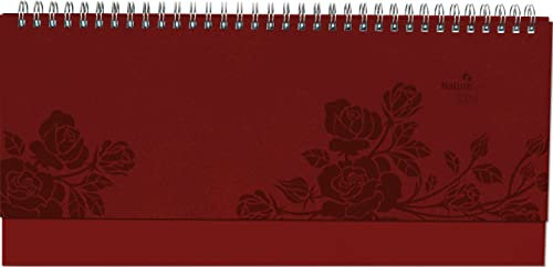 Tisch-Querkalender Nature Line Flower 2024 - Tisch-Kalender - Büro-Kalender quer 29,7x13,5 cm - 1 Woche 2 Seiten - Umwelt-Kalender - mit Hardcover