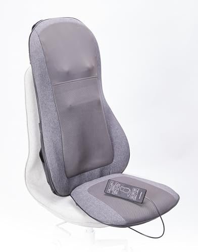 Massagesitzauflage -Shiatsu -Rückenmassage -Rollenmassage -Wärmefunktion | Passt die Massage optimal an Ihren Rücken an - Rolling- und Shiatsu-Massage - 4 beheizbare Massageköpfe - Timerfunktion
