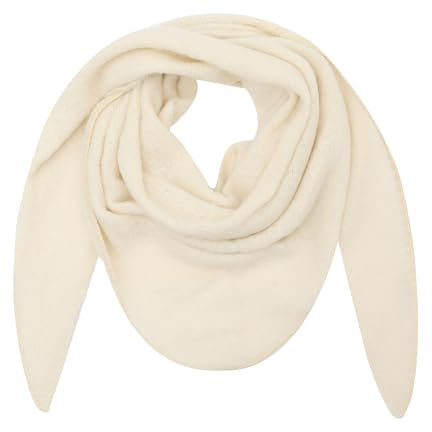 Ever Bloom Damen Schal XXL, Flauschige Weiche Dreieck Schale, Poncho, Dreieckstuch Strickschal Halstuch für Frauen und Mädchen Lang Kuschelig, Einfarbig 190 * 80 cm, Schal Farben:Creme Weiß