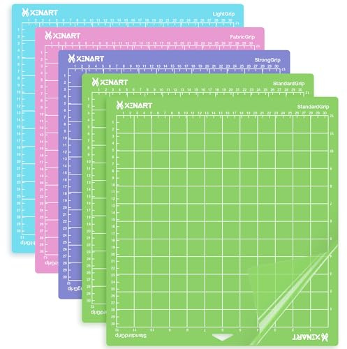 XINART Schneidematte 12x12 für Cricut Maker 3/Maker/Explore 3/Air 2/Air/One, 5 Stück für Kunst und Bastelprojekte (Blau Grün Lila Rosa)