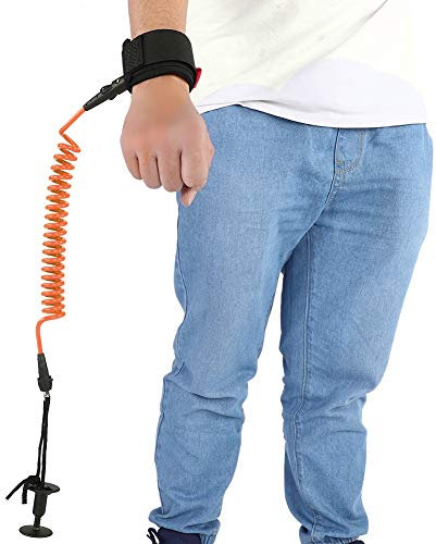 VGEBY Bodyboard Coiled Wrist Leash Board Surfzubehör 5,5 Mm/5 Fuß (ORANGE)