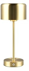 lightling LED Tischlampe Julien, Akku Design Tischleuchte aufladbar via USB-C inkl. Ladekabel, kabellose Leuchte Indoor IP20, per Touch dimmbar, Ø 12 cm, Höhe 30 cm, Metall, 1,5W, messing matt