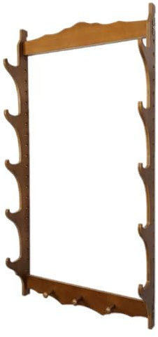 GLJTUO Wandmontage-Schwertständer, Bambus-Bogenpfeil-Wandregal, Aufbewahrungs-Display-Halter, Bogen-Pfeil-Rack, Schwert-Display-Halter, 1–6 Schichten (Braun, 5 Schichten)