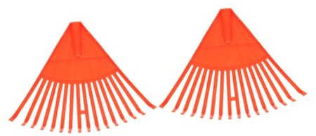Râteau à Gazon en Plastique 2 Pièces Orange pour Jardin | Outil Jardinage Râteau à Gazon Feuilles et L'herbe, pour Travaux de Jardinage, pour Plantes et Arbres Fruitiers