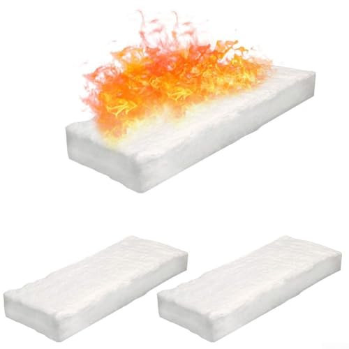 ZAMETTER 3Pcs Ceramic Wool Sponge Bioethanol Indoor Firplace Firebox Ceramic Sponge Bio Fibres Gel Fireplace Sponge(30×10×5CM)