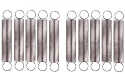 10 Stücke 304 Edelstahl Spannfeder Zugfeder Mit Haken 25mm, Durchmesser 0,5mm, Außendurchmesser 4,0mm