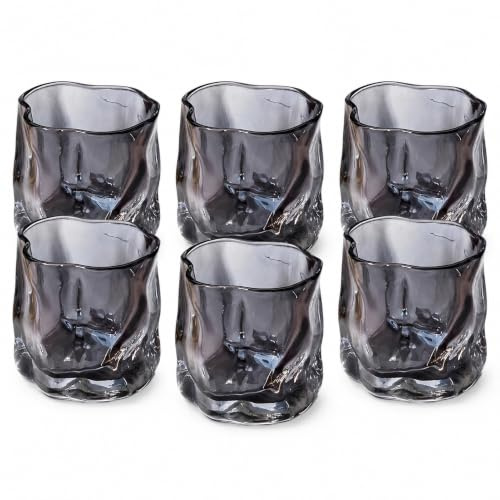 vienberg Polar Night Trinkgläser 190 ml, 6er Set | Schmelzglas Design | Matcha Glas, Designer Glas, Wasserglas & Softdrinkglas | Spülmaschinenfest