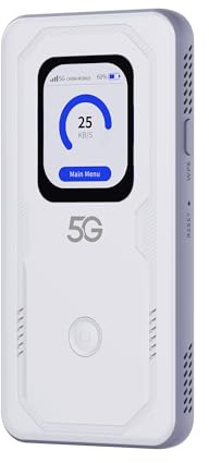 Mobile WiFi 6 Écran tactile portable Hotspot 5G LTE Sim Router 2 Gbps, batterie rechargeable, modem USB sans fil, sans configuration, pour voyage et au travail. Ne pas naviguer, modifier APN