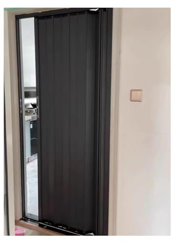 Grey White Accordion Concertina Sliding Door Aluminium, Interior Privacy Doors Screen, Home Commercial Room Divider Concertina Doors(Gray,WxH 31x80in/78.5x203cm)