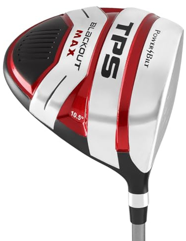 Powerbilt TPS Blackout Max Driver Herren 10,5 Grad in Schwarz/Rot mit Schlägerhaube