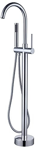 EPOTRDCV Wasserhahn/Wasserhahn, stehende Badewannenarmatur, 360 ° drehbar, hoher Bogen, Badewannenarmatur, Einhebelmischer, stehende Badewannenarmatur aus MES