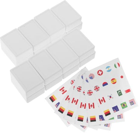 Alasum 65 Stück Mahjong Spielset Mit Länderflaggen Kunststoffaufkleber Familienspiel Für Picknick Und Reise Vereinfachtes Domino Brettspiel Mit Pädagogischem Flaggenmuster