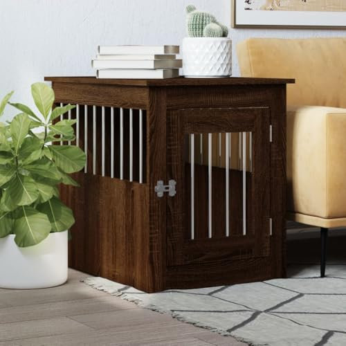 ShGaxin Homes For Pets 838322 Hundekäfig aus technischem Holz, braune Eiche, 55 x 75 x 65 cm, Haustierkäfig, Katzenkäfig, Käfige für kleine Welpen, 55 x 75 x 65 cm