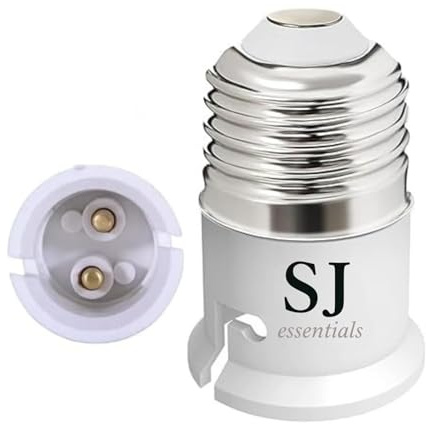 SJ essentials E27 to B22 Socket Converter, Socket Adapter, Bayonet to Screw Edison, BC to ES Lamp Base Adapter for LED Bulbs and Incandescent Bulbs and CFL Bulbs (1)