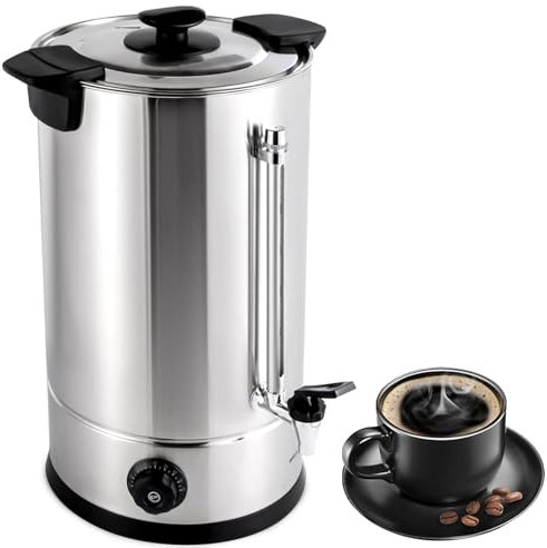 XoTiq Urne à café Commerciale, Distributeur de café, Distributeur, 1600 W 50 Tasses 8 L température réglable (40 ℃ -100 ℃) Urne à café avec Mode Maintien au Chaud Pot à Soupe Buffet Urne à Eau Chaude
