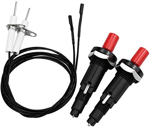 KINGOZOYI 2 accenditori piezoelettrici, grill a gas, accenditore piezo, spillo, accenditore radio con cavo da 1 m, per barbecue a gas