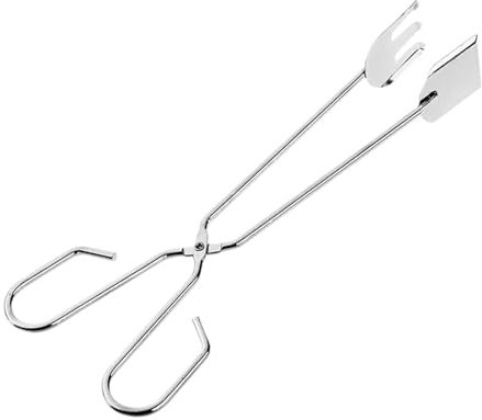 XUMKFJRE Kaminzange Kochen im Freien, gegrillte Grillzange, praktisches Grillwerkzeug aus Edelstahl, gegrillter Clip, Grill-Edelstahl-Zubehör(31CM)