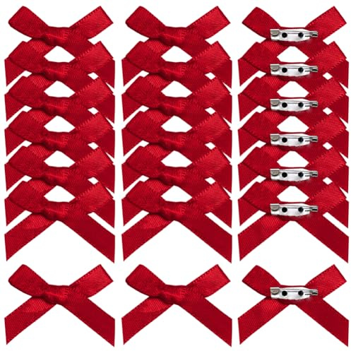 30 Stück Sicherheitsnadeln mit Schleife und Schleife, Mini-Bastelschleifen, niedliche Charm-Anstecknadeln, dekorative Kleidungsnadeln, elegante Brosche, Hut, Socke, Rock, Nadeln für Damen
