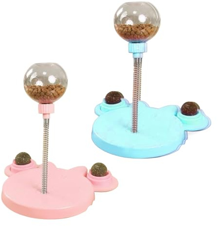 Leaking Treats Ball Pet Feeder Spielzeug, interaktiver Katzenminze-Leckerli-Dosierball, Futterpuzzle für Katzen & Hunde, lustiges Jagd- und Übungsspielzeug für Haustiere, 17 x 21 x 24,5 cm