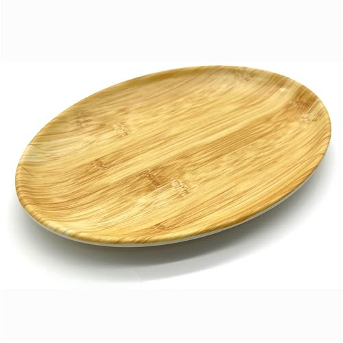 OHYER Ciotola Decorativa in Legno di Mango Ciotola ovale per snack in legno d'ulivo Cestino di Frutta in legno d'ulivo Imitazione venatura del legno Mettere le chiavi cibo (23 * 16.2 * 1.9 cm, Ovale)