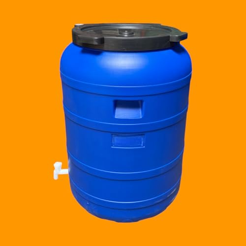 Jordan & Jordan- FUT Plastique XXL 420 litres avec Couvercle à Visser et Robinet – Baril Alimentaire Grande Capacité – Stockage Eau, Huiles, Aliments, Solides – Haute Résistance et Étanchéité