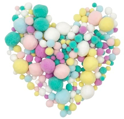 TUONYIS 260 Stück Pompons zum Basteln, 1-3cm Bunt Mini Pompons zum Basteln, Bunte Bommeln Bälle Flauschigen Plüsch Bälle Pom Pom Set zum Basteln DIY Kreative Handwerk Partydekoration (Bunt）