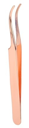 Eyelash Applicator Tool DIY Roségold Gebogene Wimpern Pinzette Ticke Clip Dünn Flacher Griff ausgezeichneter Edelstahl für einfache Wimpern Anwendung und Entfernung [Mädchen