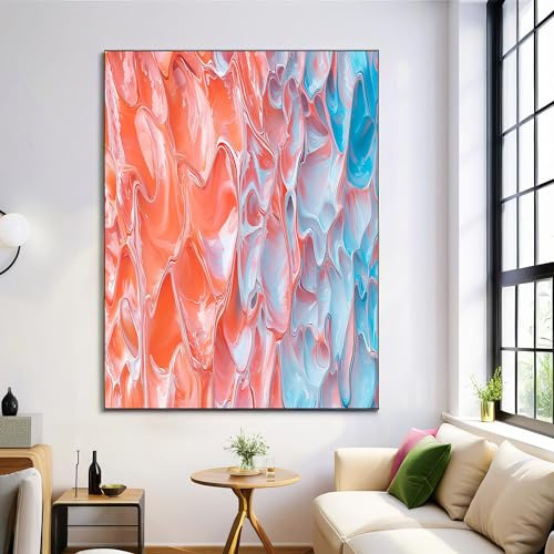 Cuadros Decoracion Salon Textura Abstracta Lienzos Decorativos 70X100Cm Cuadro Sobre Lienzo Grafiti De Pintura Al Óleo Dormitorio Cuadros Pared Imágenes Wall Art Rosa Coral Prints Decor Canvas
