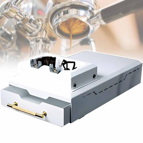 vnmudzeo Macchina Automatica per La Pulizia dei Fondi di caffè Espresso, Pulitore Elettrico per Portafiltri da caffè Commerciale, per Ristoranti E Bar White