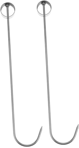 STOBAZA 2pièces Crochets de Boucher Acier Inoxydable pour Suspendre la Viande Barbecue et Découpe Présentoir à Bacon pour Rôtir Canard et Poulet