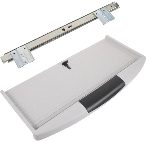 STAHAD Plateau Clavier Sous Bureau Coulissant Abs Support Ergonomique avec Extension Tiroir Silencieux Gain de Place pour Bureau Maison