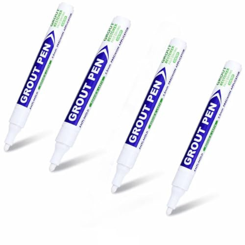 4 StüCk Fliesen Reparatur Stift,Fugenweiss Bad Wasserfest, Fugen Reparatur Marker, Fugenstift Zur Einfachen Anwendung,FüR Fugen Reparatur Von Wand Boden Und KüChe