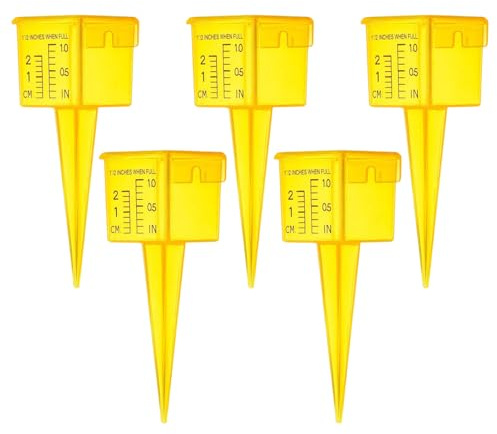 Pluviometro Per Acqua - Pluviometro Per Prato Strumento Di Misurazione Quadrato Giallo, Di Cattura A Bocca Larga | Struttura Riutilizzabile Che Consente Di Controllare Con Precisione La Quantità
