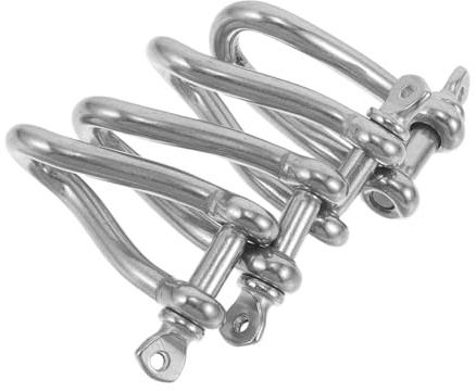 BUGUUYO Grillo Ritorto in Acciaio Inossidabile 5 Mm, Set da 4 Pezzi Perno a Vite, Grillo a Forcella Girevole per Uso Marino e Ancoraggio Nautico