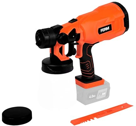 FERM sladdlös färgspruta 20 V – 800 ml spraysystem med 2,5 mm munstycke, 3 spraymönster, justerbart färgflöde, kompatibel med AX-Power & FX-Power, utan batteri och laddare SGM1018