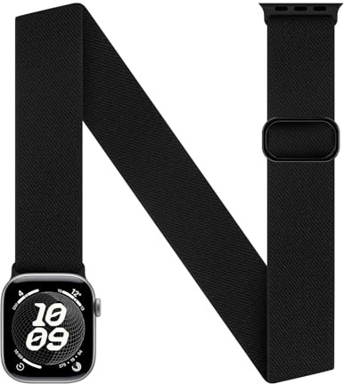 Nylon Sport Stretchy Ankle/Arm Straps Compatible with Apple Watch Strap | Solo Loop Elastic Ankle Band for iWatch Series 11 10 9 8 7 6 5 4 3 2 1 SE Ultra Women Men Soft Arm Band Training Jogging