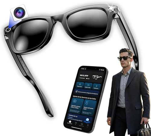 smartia – Gafas de Sol Inteligentes con cámara, Modelo 2026 y App en español, Gafas Bluetooth con Sonido Hi-Fi, IA GPT 5 integrada por Voz, Smart Sunglasses con traducción y Cámara de 8 MP Full HD