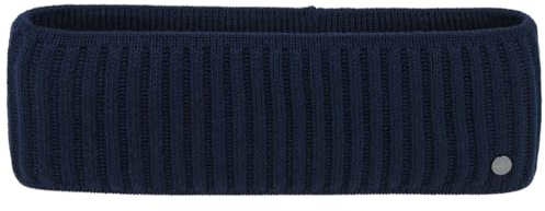 LIERYS Ferri Stirnband Damen/Herren/Kinder (8,5 cm breit) - Made in Germany - Ohrenwärmer in Rippstrick - Ohrenschützer gefüttert mit Baumwolle - 53-60 cm - Herbst/Winter dunkelblau One Size