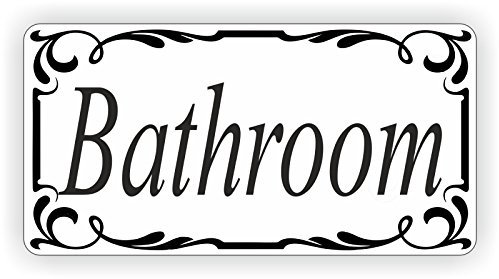 Bathroom Door Sign Self Adhesive Vinyl Sticker, Decal Bath Room Door Sticker, Bathroom, WC