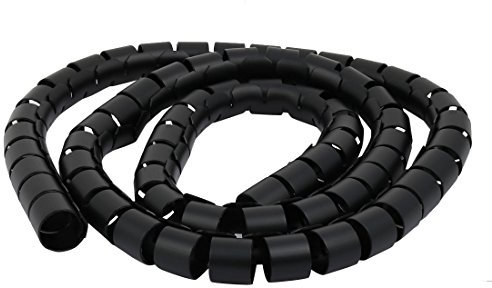 Aexit Filo avvolgente a spirale flessibile da 25 mm con cavo a tubo ner-o 1,5 metri con clip ID: 483566