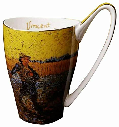 YBKTEX Bone China Teacup, 16oz- Van Gogh's Paintings (The Sower)
