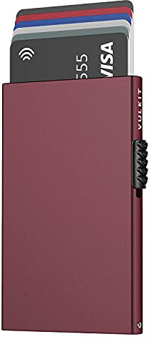VULKIT Kartenetui für Herren Kreditkartenetui RFID Blocking Pop Up Kartenetui Damen Minimalistische Geldbörse Schlanke RFID Geldbörse