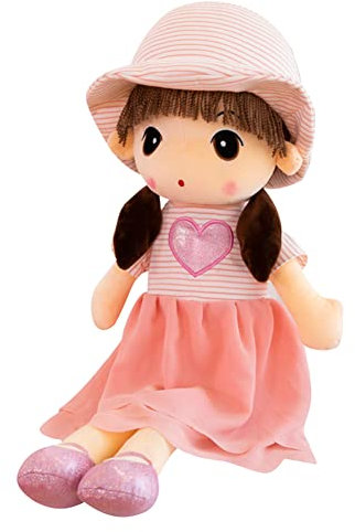 Herbests 50cm Mädchen Plüschpuppe,Weiche Stoffpuppe Fee Puppe Babypuppe Schlafen Püppchen Niedliches Märchen Prinzessin Puppe Weiche Baby Puppe Plüsch Spielzeug Geschenk für Kinder,Rosa