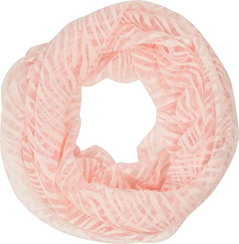 fashionchimp Loop Sommer-Schlauchschal für Damen mit Ausbrenn-Muster, Baumwolle und Polyester, leichter XXL Schal (Rose-Streifen)