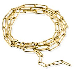 QUADRI - 925er Armband (Büroklammer) 18kt 1 Mikron plattiert versilbert für Frauen und Herren aus 925er Echtsilber - Breite 4.5mm - Länge cm mit 18 weiterer Verlängerung von 2.5 cm - Made in Italy