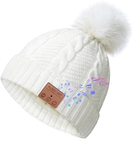 CCHKFEI Gorro Bluetooth para Mujer, Gorro Lavable para el Tiempo Libre, Bluetooth Holgado, Auriculares con Altavoz estéreo acústico y Respuesta telefónica Manos Libres, pequeños Regalos Divertidos